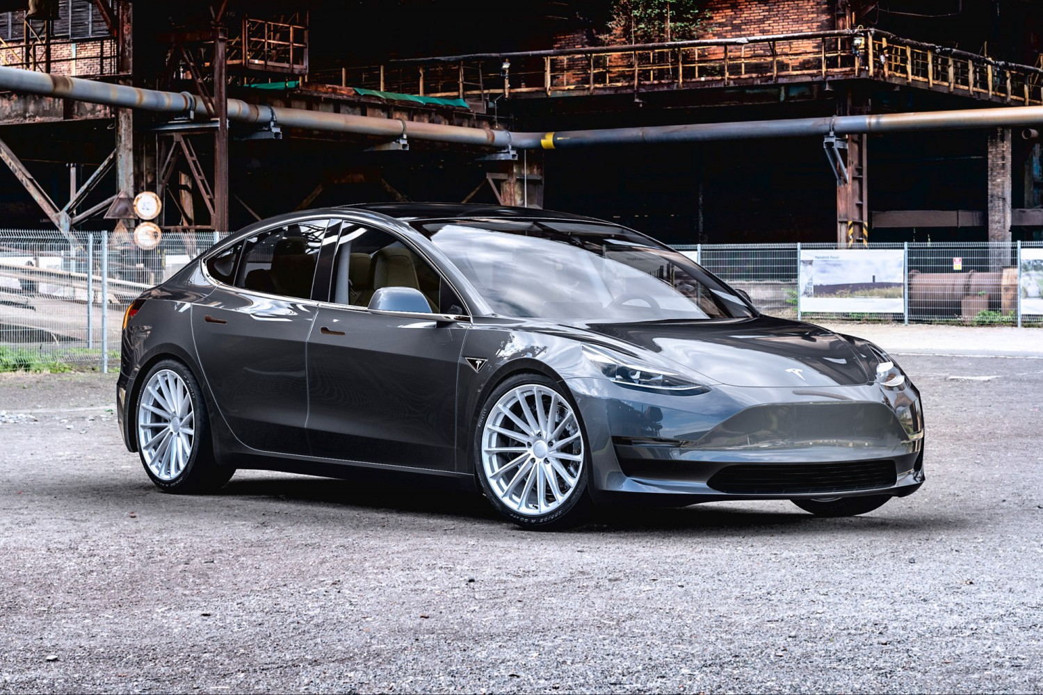 Tesla model 3 velgen zilver