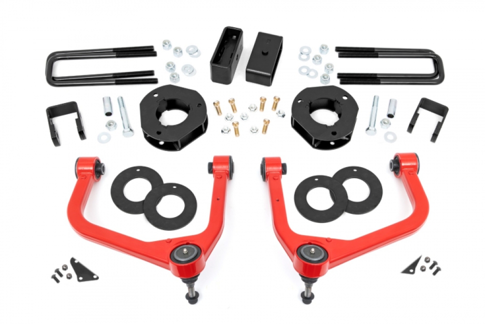 Rough Country - 3.5 Inch Lift Kit - Adaptive Ride Control | Chevy/GMC 1500 (19-24) RED
