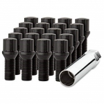 Lugbolts - M14x1.5x27 - Black Conical seat Kit/set